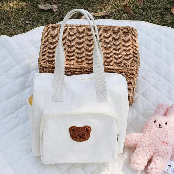 SnuggleNovePack Large Canvas Tote Bag for Women - Stylish, Practical, Multi-pock - Picture 3 of 5